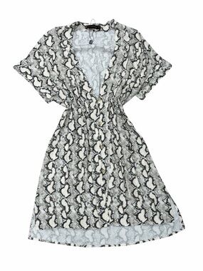 Vix Paula Hermanny Snake Print Button-Front Swim Cover Up